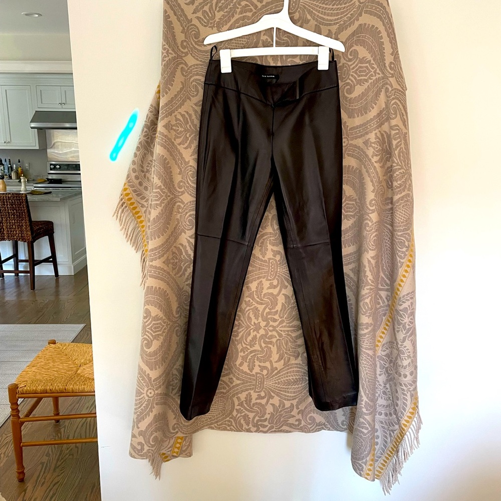 Butter soft, black leather pants. Size 6.